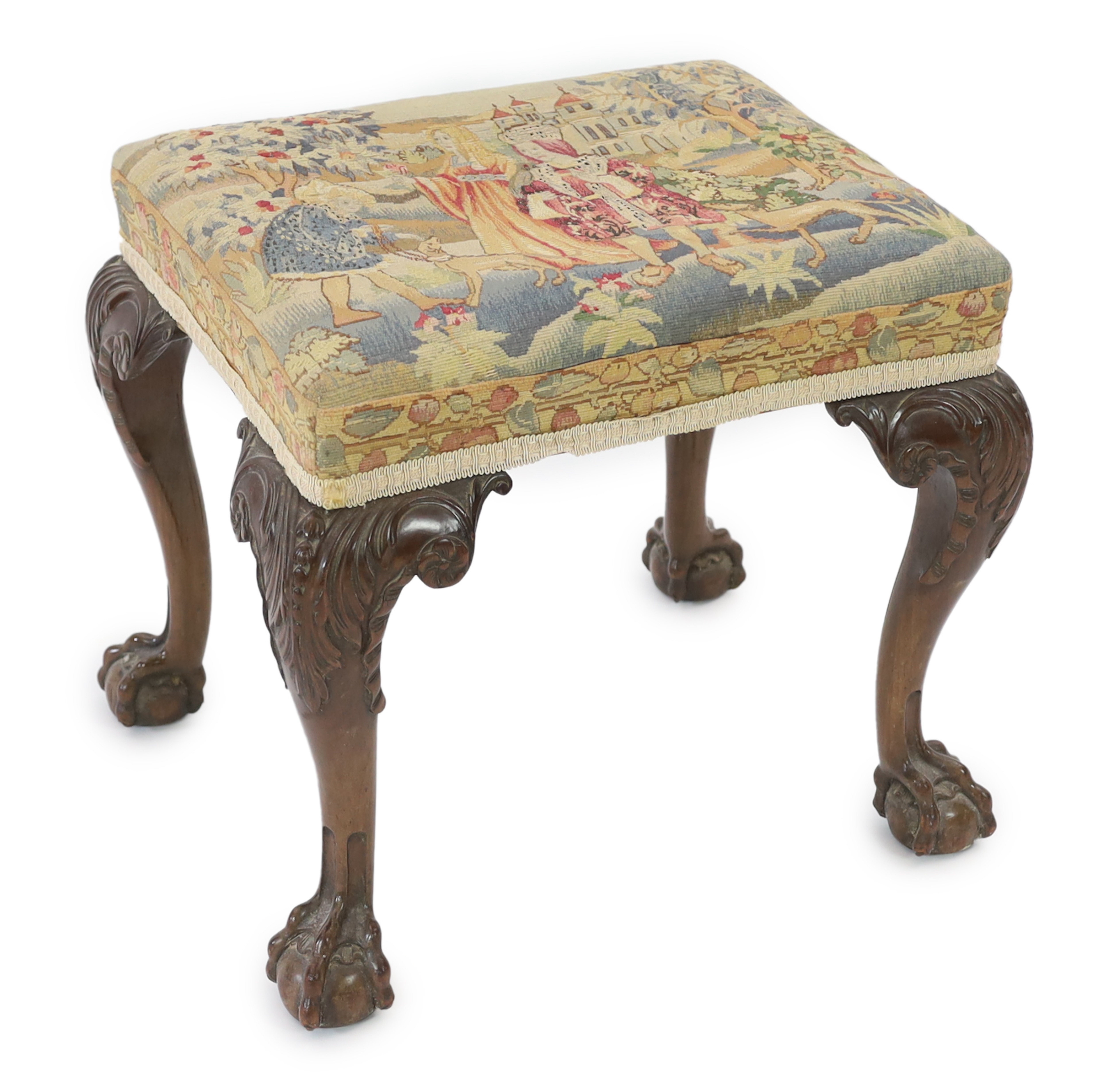 A George III mahogany dressing stool
